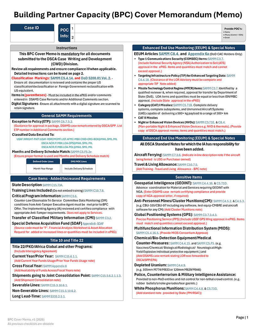 Figure C15.F2. Building Partner Capacity Cover Memorandum page 1