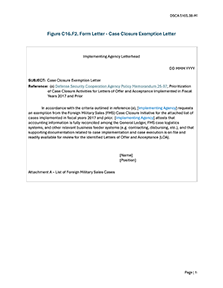 Figure C16.F1. Form Letter - Case Closure Exemption Letter