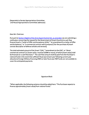 Figure C9.F3. Cash Flow Financing Notification Format