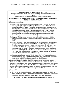 Figure C9.F5. Memorandum of Agreement Template for Standby Letter of Credit