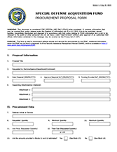 Figure SDAF.F1. - Special Defense Acquisition Fund Procurement Proposal Form